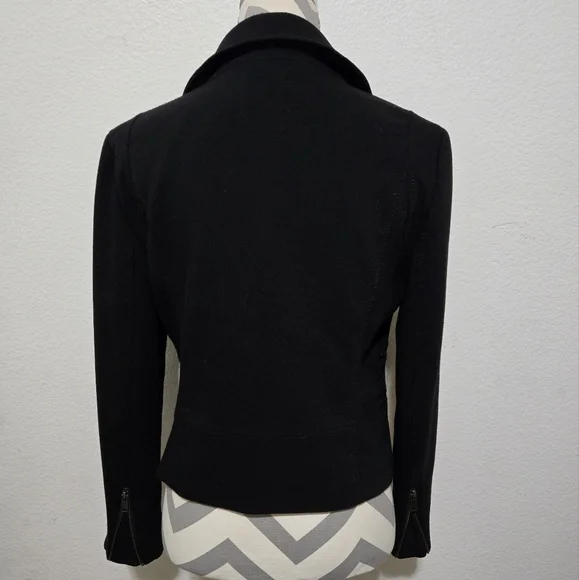 Banana Republic Black Moto Jacket Size 6 - Picture 6 of 12